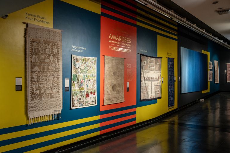 An art gallery in New Delhi displaying some weaving traditions [Courtesy of Burgoyne Original Masters]
