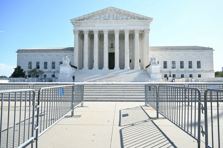 A view of the US Supreme Court in Washington, DC, on October 14, 2026. (Photo by SAUL LOEB / AFP)