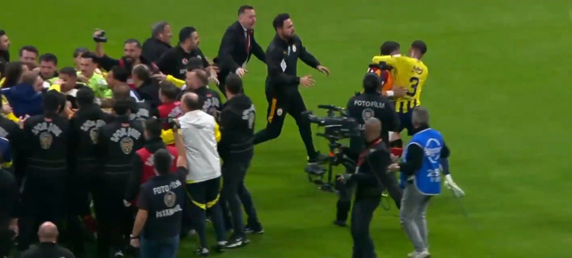 Mass brawl between Galatasaray and Fenerbahce after Istanbul derby | Football