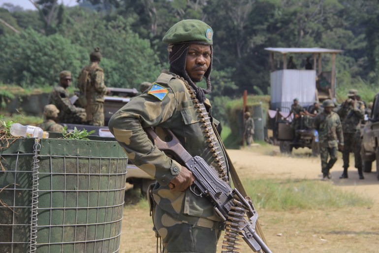 A Congolese soldier with the FARDC (Armed Forces of the Democratic Republic of Congo)