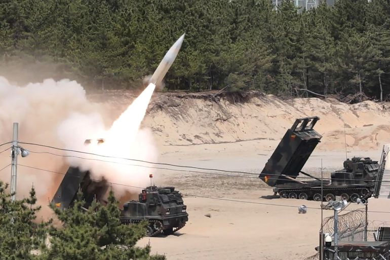 US Army Tactical Missile System in operation in an undisclosed location on South Korea's east coast during a live-fire exercise in May 2022