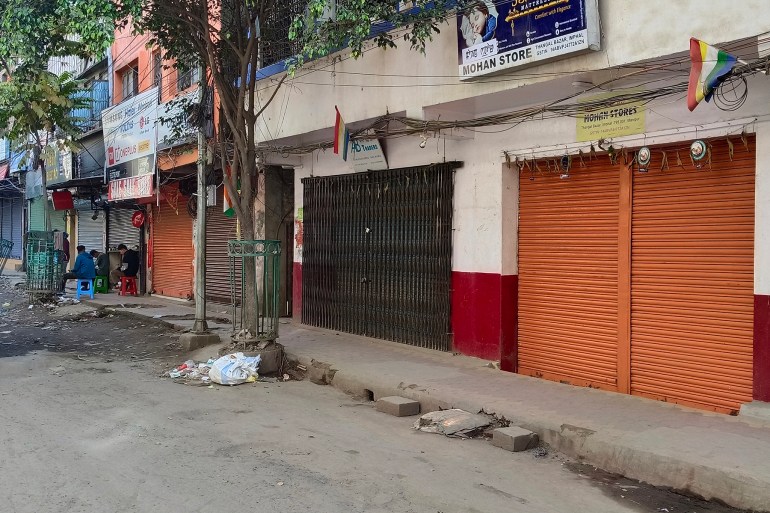 Shops remained closed during the violence in Imphal